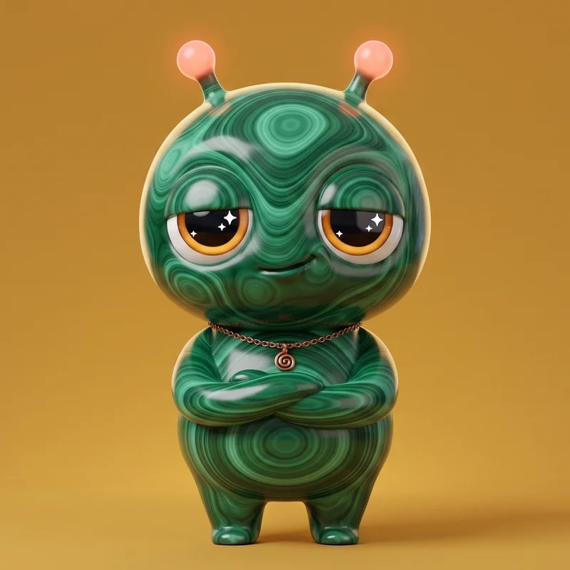 Malachite - Born in banded green stone deep inside a copper vein