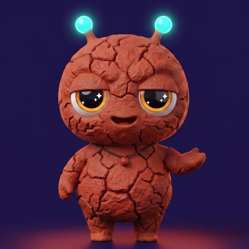Red Earth - Born in cracked terracotta-red earth that has not seen rain in a long time
